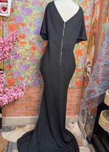 mermaid black maxi dress