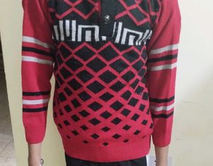 Patterned Red Sweater for kids