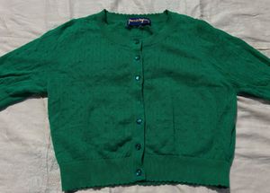 Emerald Crop Green Knit Cardigan