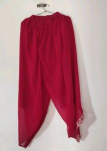dark pink dress with dupatta set