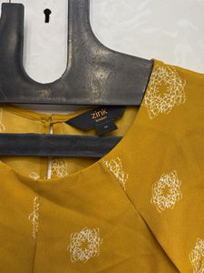 Mustard Yellow Printed Top