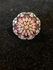 Stunning Red & White Stone Ring