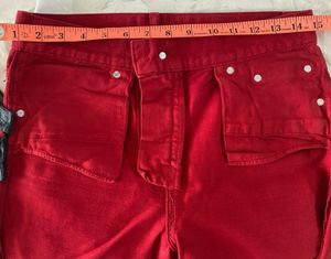 ZARA Free Delivery Red Denim Wide Leg cropped