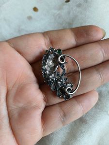 brass clipon maharashtrian Peacock Nose Pin
