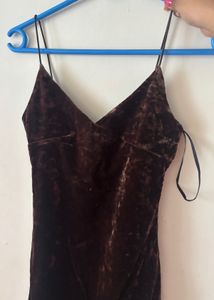 Velvet Spaghetti Strap Dress
