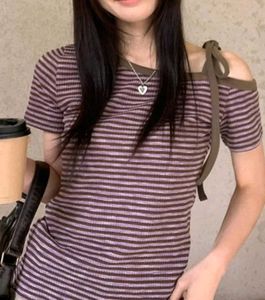 Striped Cold Shoulder Top