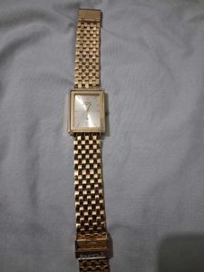 Elegant Gold Tone Rectangle Watch