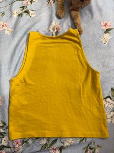 Yellow Sleeveless Crop Top