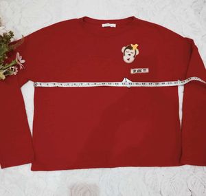 Red Long Sleeve Top