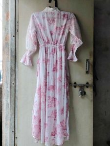Floral Print Pleated Midi Dress
