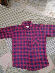 Men's Red & Blue Plaid Shirt