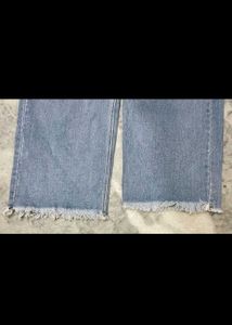 Light Wash Ripped Wide-Leg Jeans