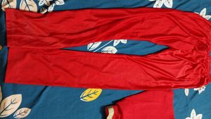 Bright Red Color Gown with Legging and Duppata