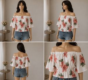 Off-Shoulder Floral Blouse