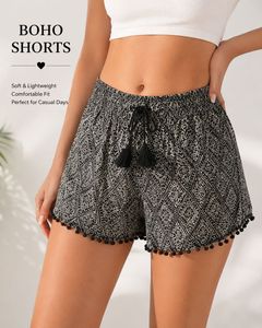 Boho Patterned Shorts with Tassels