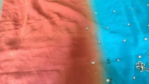 Elegant Blue &amp; Orange Saree
