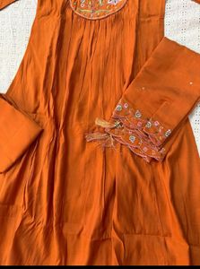 Rust coloured embroidered Suit Set