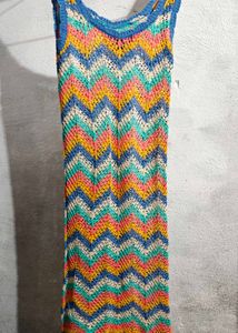 Colorful Crochet Knit Dress