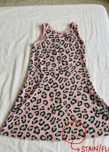 Pink Leopard Print Sleeveless Dress