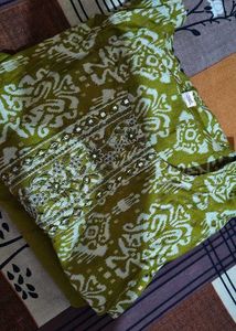 Olive Green Printed Kurta Set..✿🌸