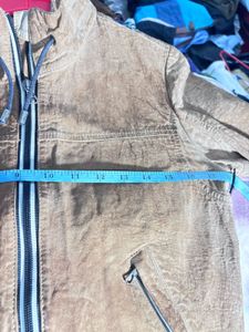 Men's camel  Suede Bomber Jacket