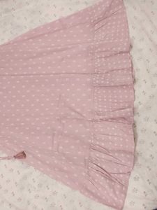 Embroidered Pink frock style Kurta