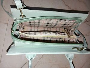 KRAZYKAT Baby Blue Handbag with Scarf Detail