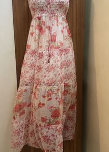 Floral Strapless Maxi Dress