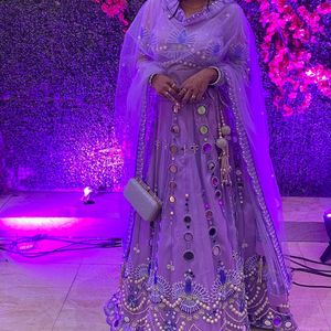 Lilac Mirrorwork Lehenga Set