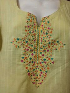 Pineapple Yellow Embroidered Kurta