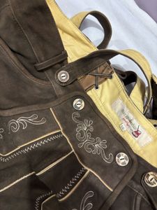 Men's Brown Lederhosen with Suspenders