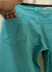 Sea Green Vintage Jeans Imported Fabric