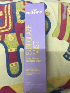 M caffeine sunglaze mist with 50+++ spf
