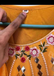 Embroidered Yellow Kurta Set with Dupatta