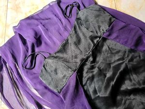 Elegant Black &amp; Purple Maxi Dress 🖤💜