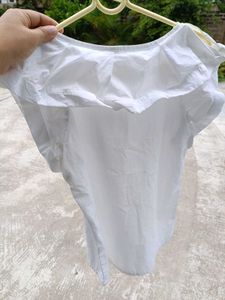 Chic Ruffled White Top.