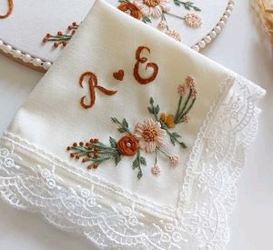 Hand Embroidered Name Hankercheif