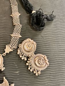 Oxidized Silver Necklace &amp; Earrings Set