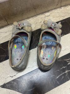 Sparkly Bow Girls Flats