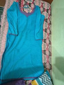 Blue Kurta Set with Dupatta