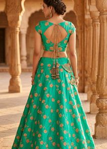 Elegant Green Embroidered Lehenga Choli