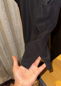 Classic Black Short Sleeve Button-Up Top