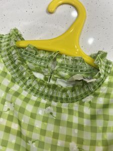 Green Checkered Long Sleeve Top