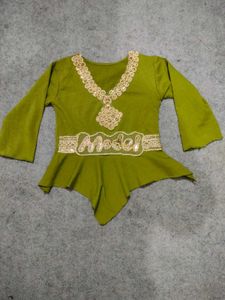 Cute Kids Green Top