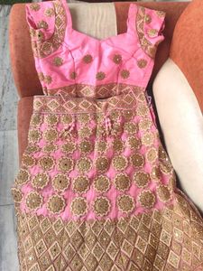 Pink & Gold Embroidered Lehenga Choli