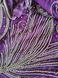 Exquisite Purple Embellished Saree