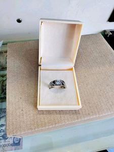 Zirconia Diamond Stones Ring Pure Silver