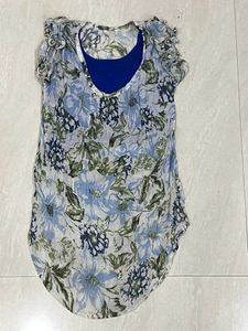 Floral Print Sheer Top with attached Inner