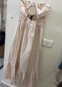 FOREVER Striped Halter Neck Maxi Dress