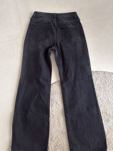 Black Distressed Wide-Leg Jeans
